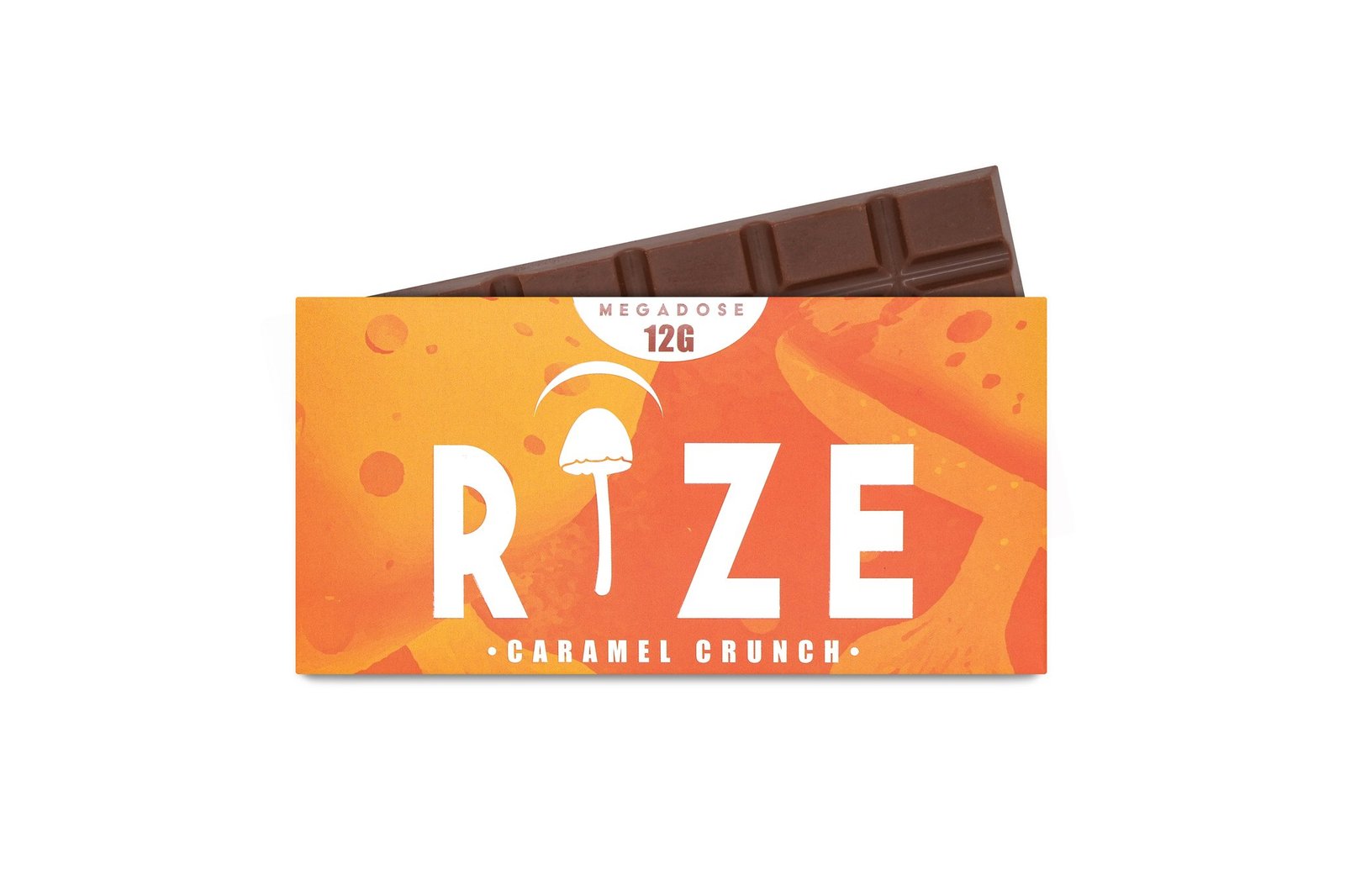 Rize Caramel Crunch Chocolate Bar, Rize Mushroom Chocolate,Rize Brand,Rize Chocolate Bar, Rize Shroom Bar