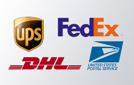 We ship with UPS, FedEx, DHL and USPS